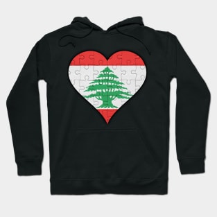 Lebanese Jigsaw Puzzle Heart Design - Gift for Lebanese With Lebanon Roots Hoodie